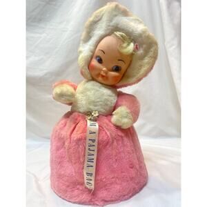 My Toy Rubber Face Baby Doll Girl White Pajama Bag Keeper Vintage Collectible